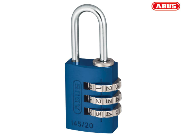 ABUS Mechanical 145/20 20mm Aluminium Combination Padlock Blue 46568