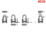 ABUS Mechanical 190/60 60mm Heavy-Duty Combination Padlock Closed Shackle (4-Digit) Carded