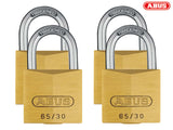 ABUS Mechanical 65/30mm Brass Padlock Quad Pack