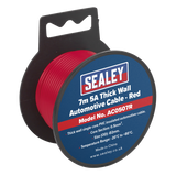 Sealey Automotive Cable Thick Wall 5A 7m Red
