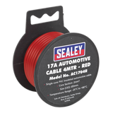 Sealey Automotive Cable Thick Wall 17A 4m Red