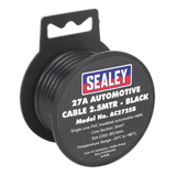 Sealey Automotive Cable Thick Wall 27A 2.5m Black