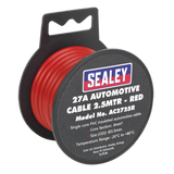Sealey Automotive Cable Thick Wall 27A 2.5m Red