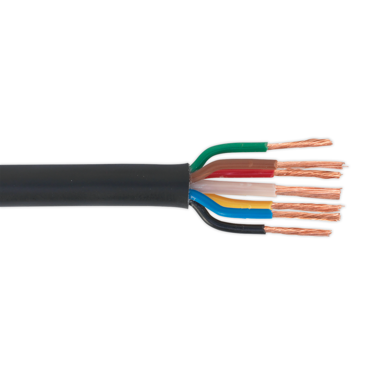 Sealey Automotive Cable Thin Wall 6 x 1mm² 32/0.20mm, 1 x 2mm² 28/0.30mm 30m Black