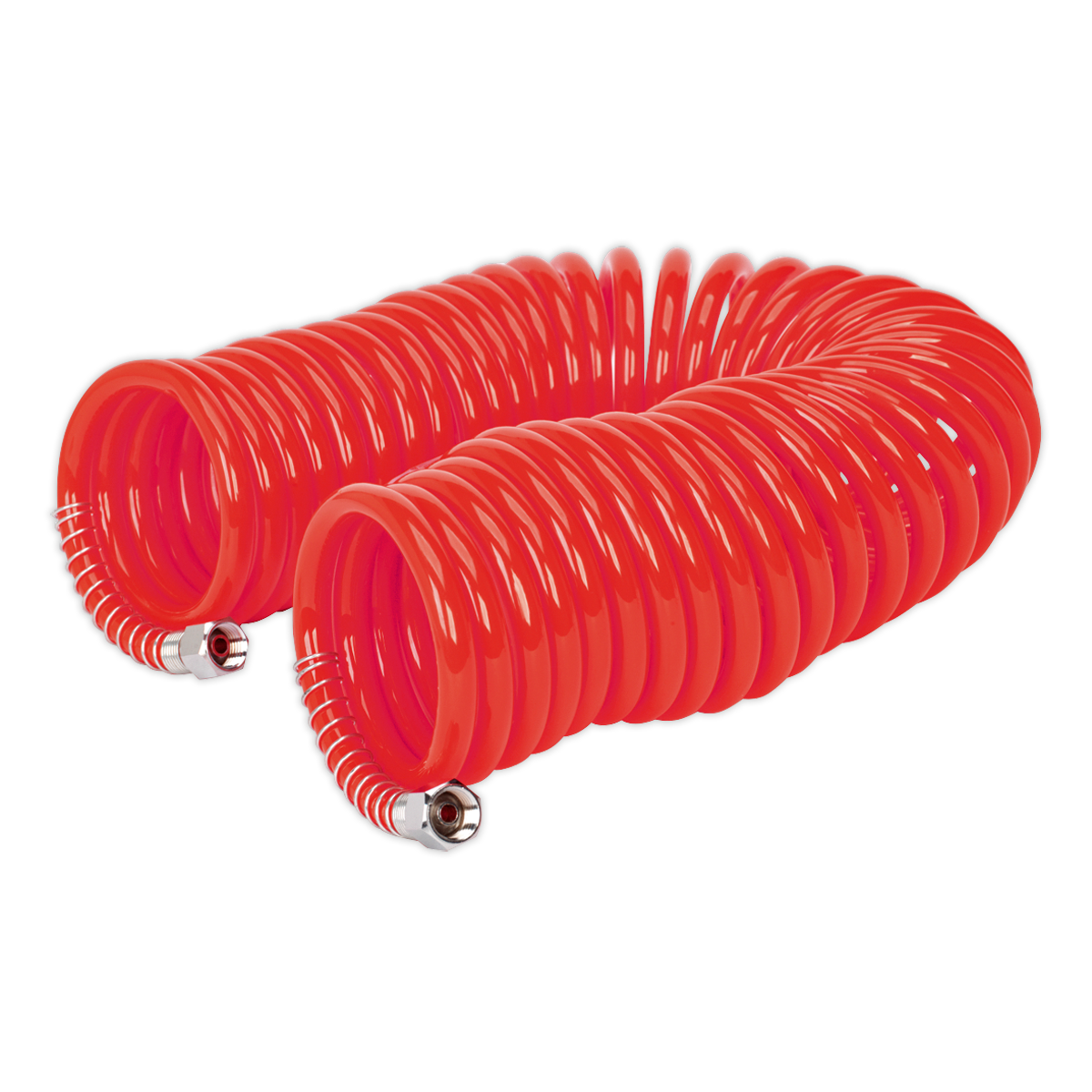 Sealey PU Coiled Air Hose 10m x Ø6mm with 1/4"BSP Unions