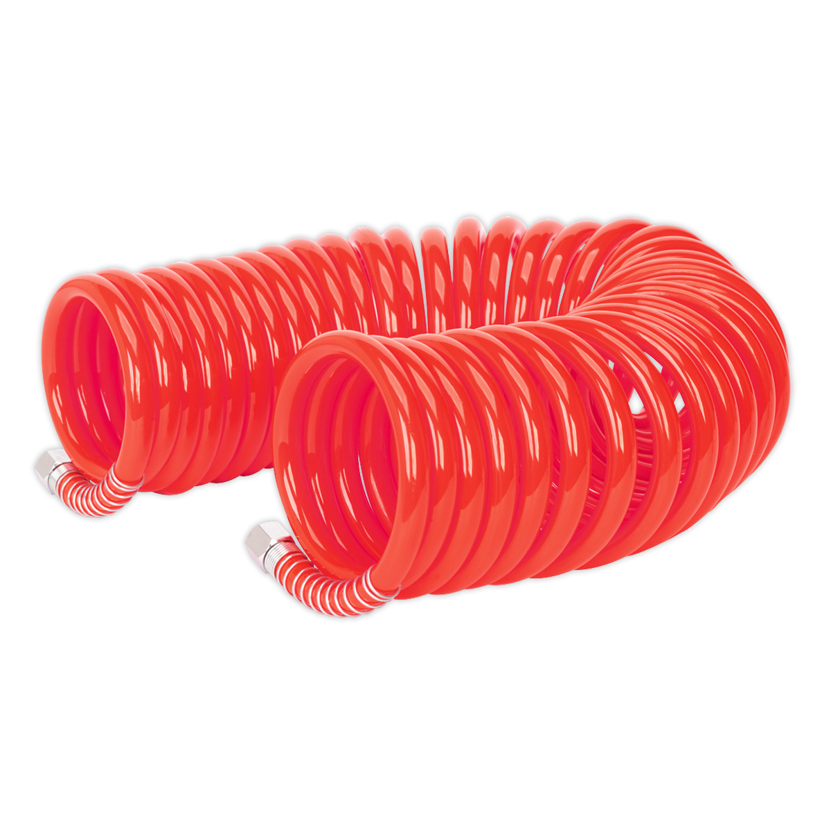 Sealey PU Coiled Air Hose 10m x Ø8mm with 1/4"BSP Unions