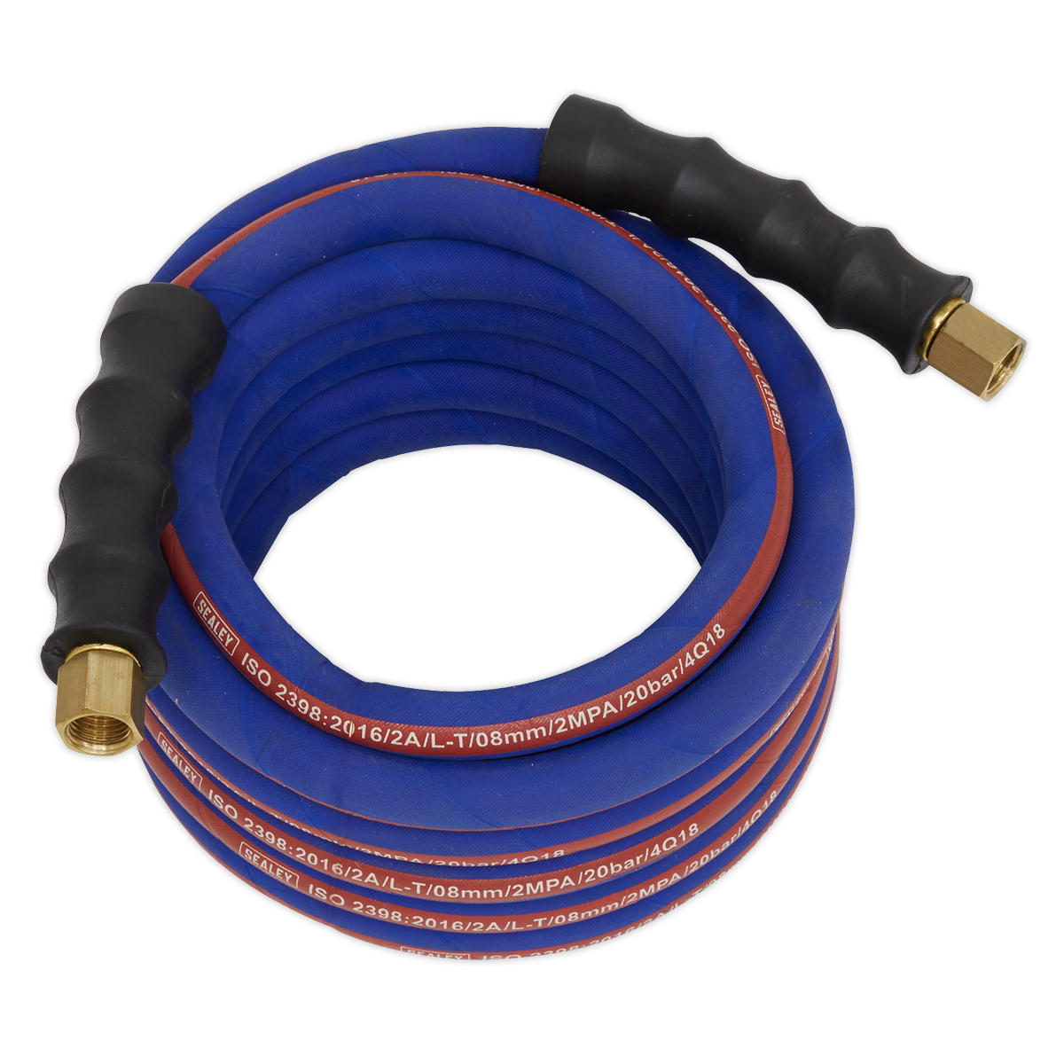 Sealey Air Hose 5m x Ø8mm with 1/4"BSP Unions Extra-Heavy-Duty