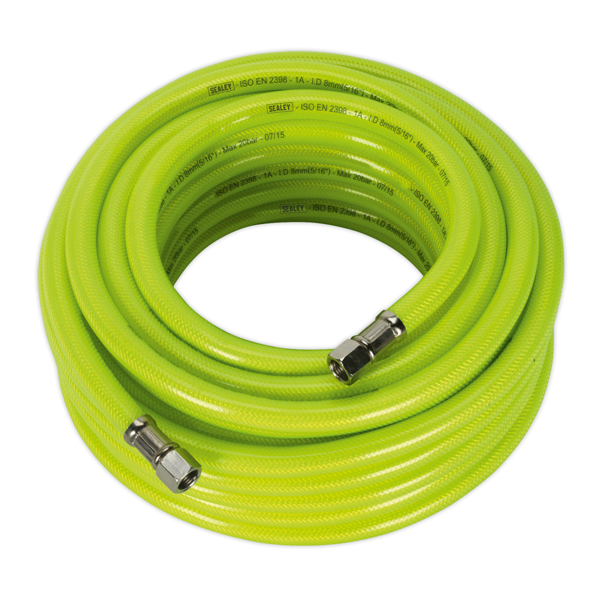 Sealey Air Hose High-Visibility 15m x Ø8mm with 1/4"BSP Unions