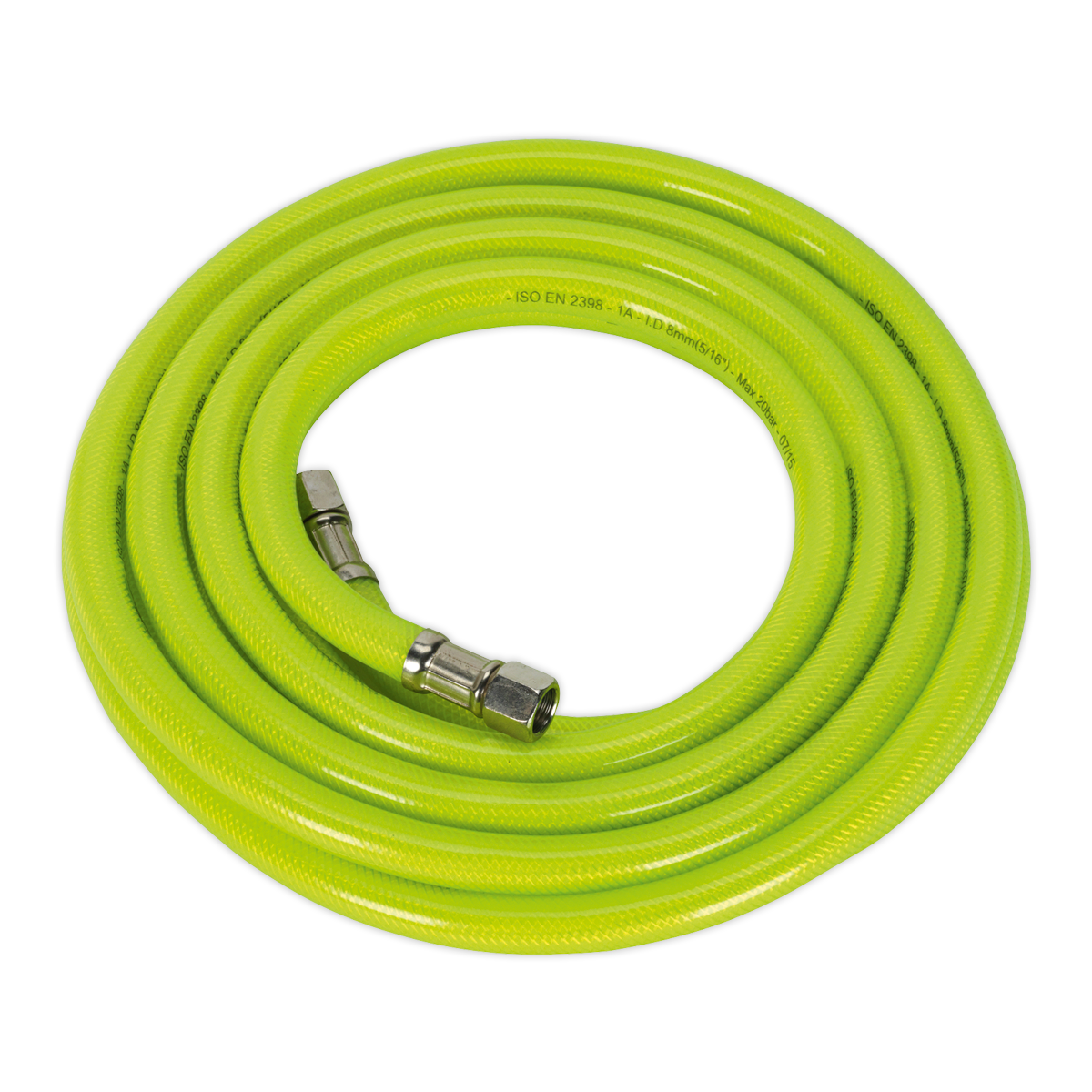 Sealey Air Hose High-Visibility 5m x Ø8mm with 1/4"BSP Unions