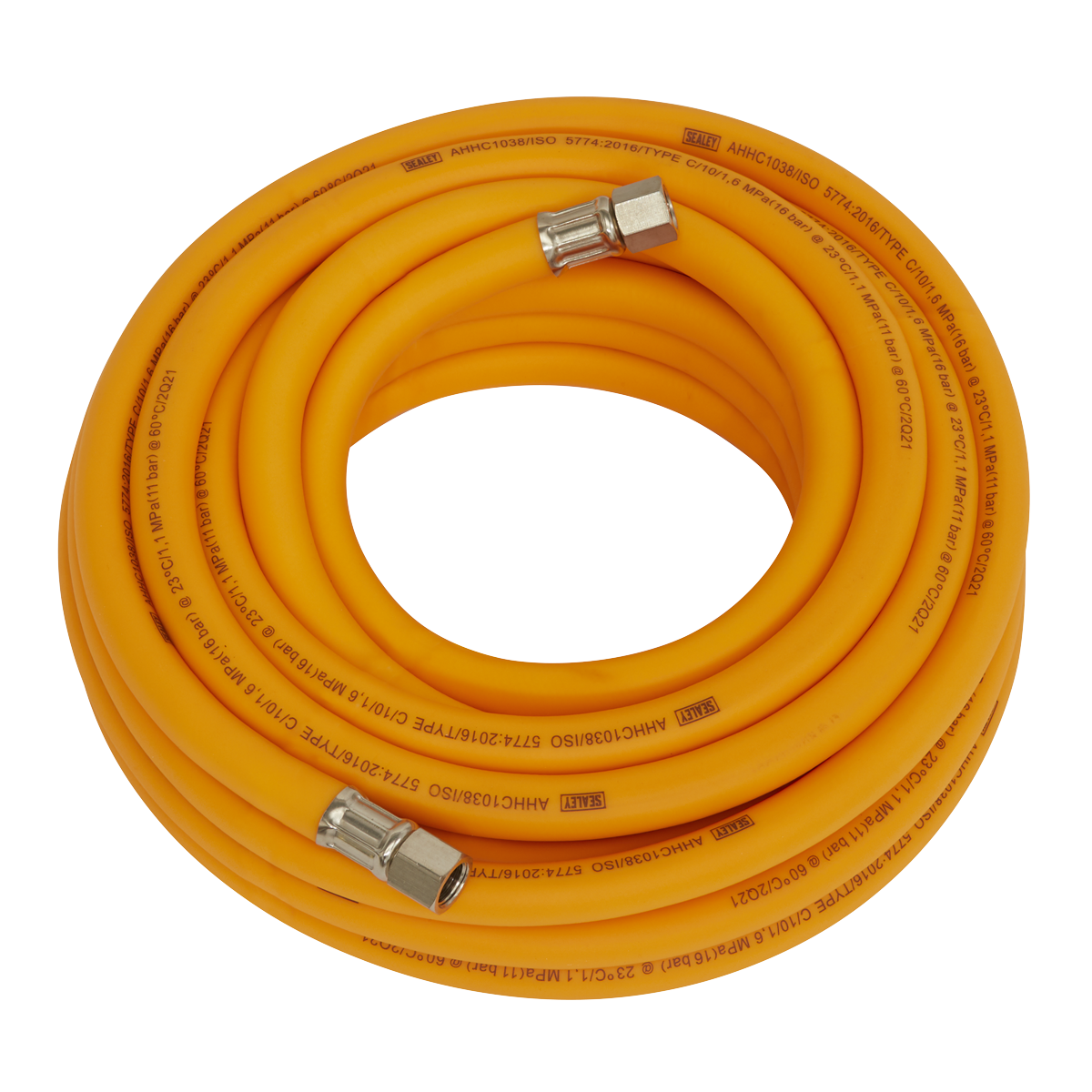 Sealey Air Hose 10m x Ø10mm Hybrid High-Visibility with 1/4"BSP Unions