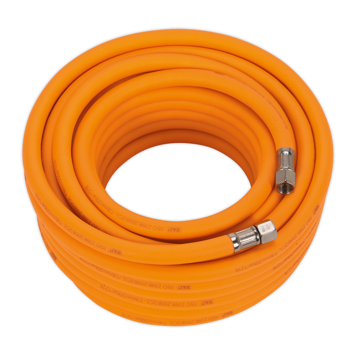 Sealey Air Hose 15m x Ø8mm Hybrid High-Visibility with 1/4"BSP Unions