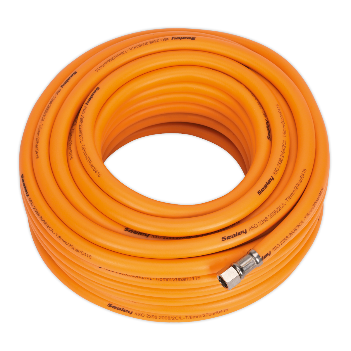 Sealey Air Hose 20m x Ø8mm Hybrid High-Visibility with 1/4"BSP Unions