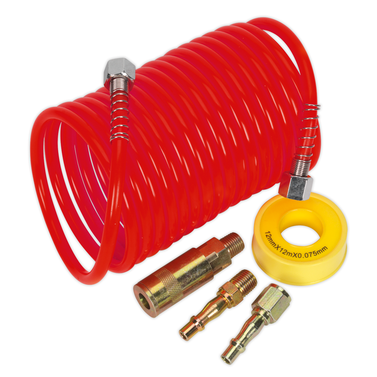 Sealey Air Hose Kit 5m x Ø5mm PE Coiled with Connectors