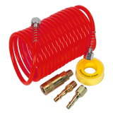 Sealey Air Hose Kit 5m x Ø5mm PE Coiled with Connectors