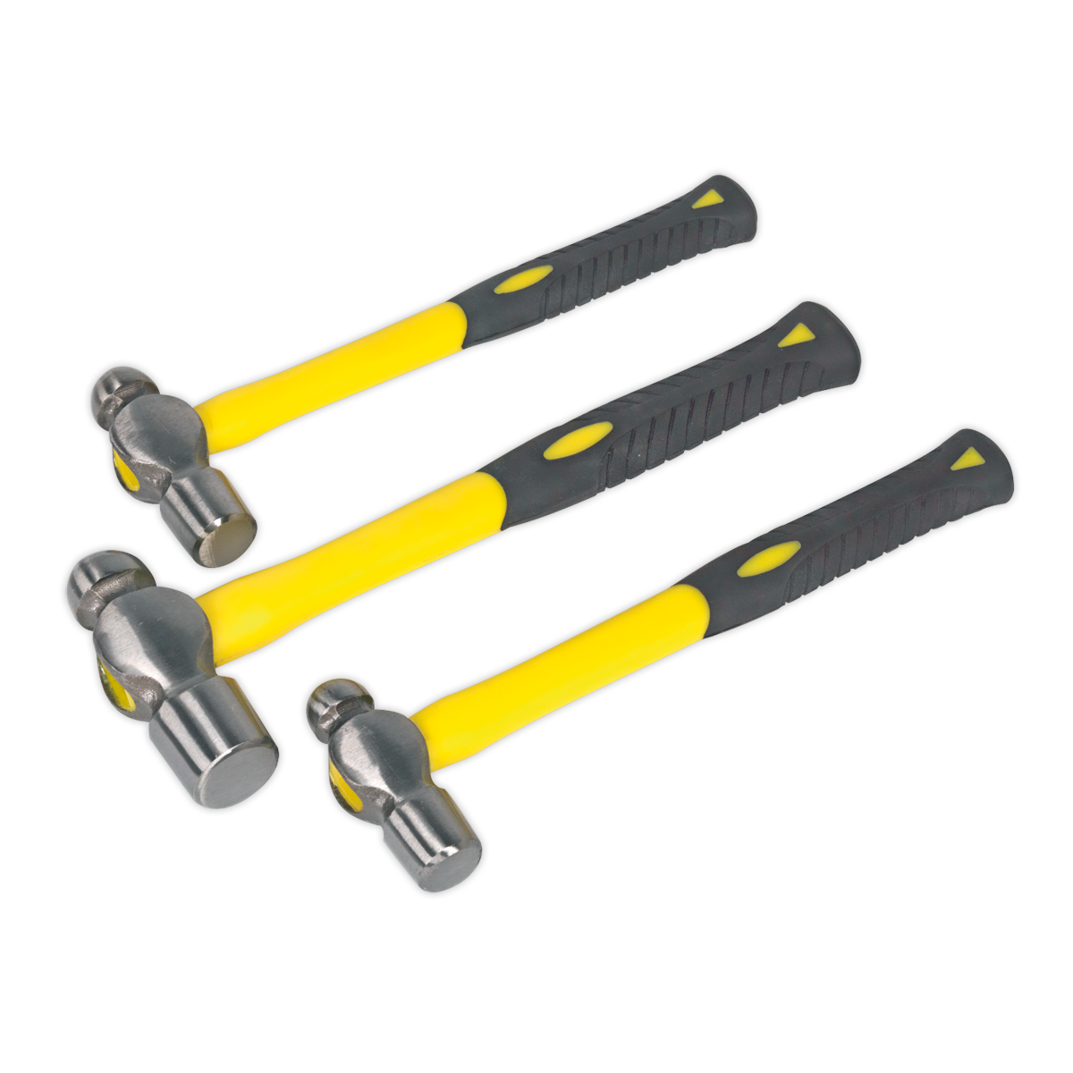 Sealey Ball Pein Hammer Set 3pc with Fibreglass Shafts