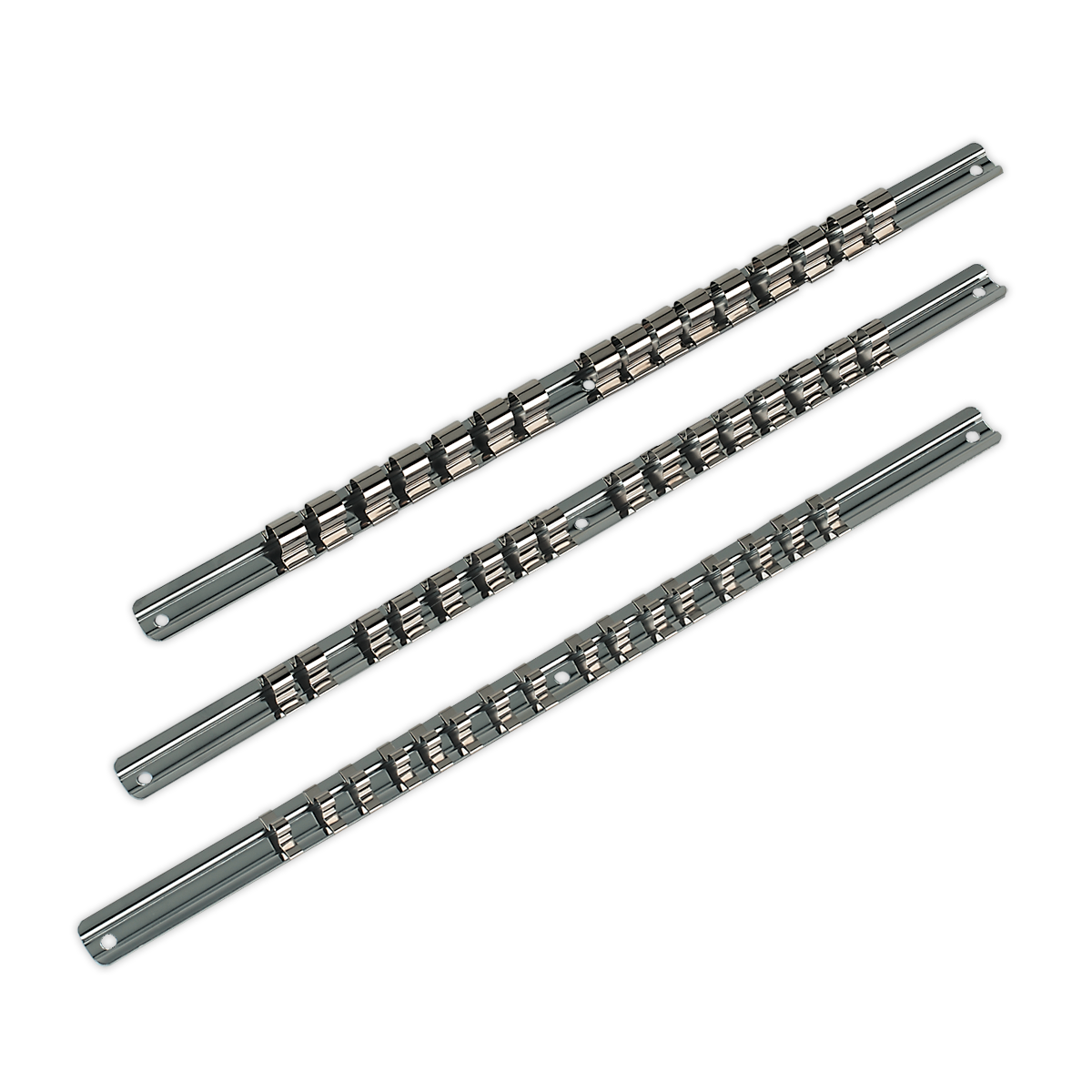 Sealey Socket Retaining Rail Set 3pc 1/4", 3/8" & 1/2"Sq Drive