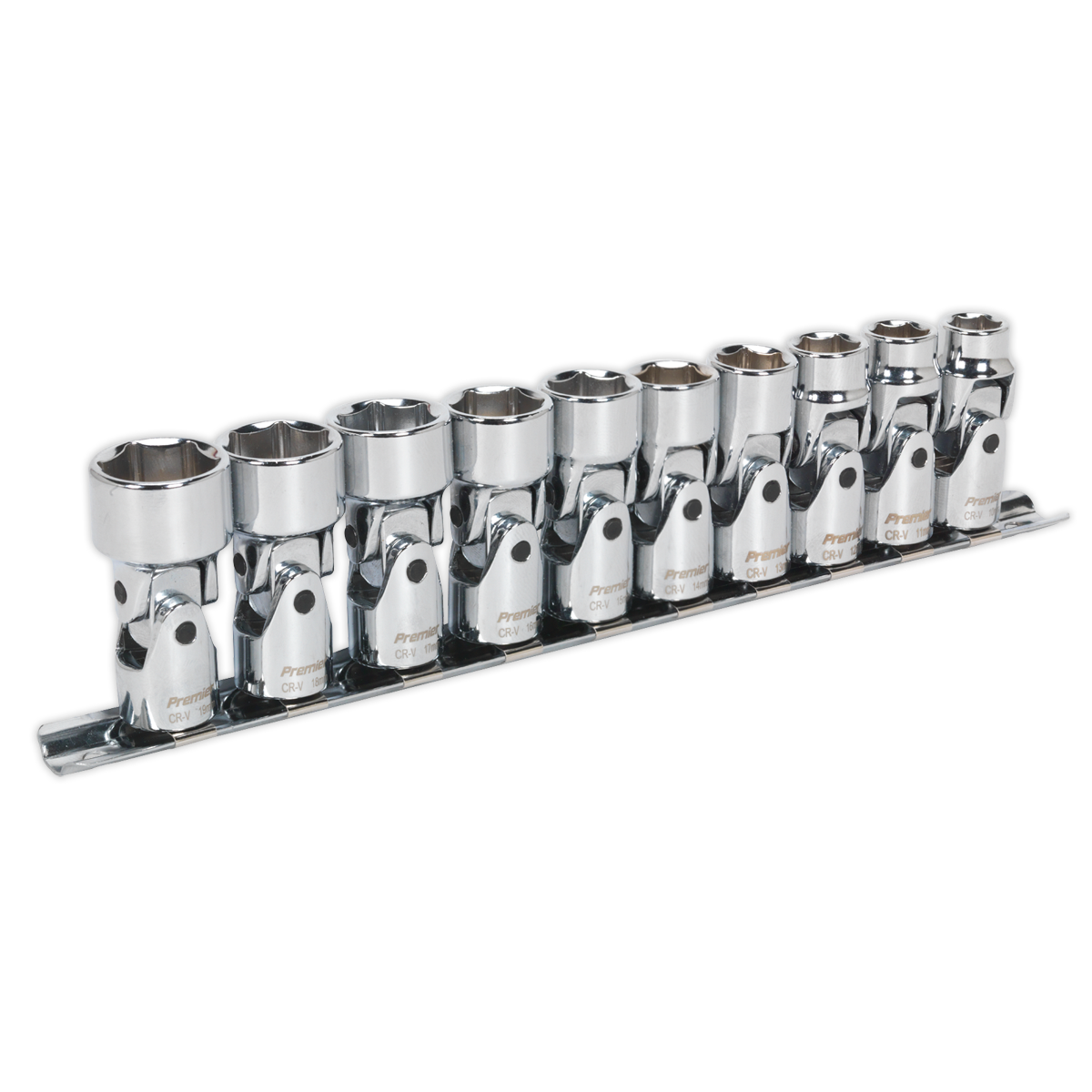 Sealey Universal Joint Socket Set 10pc 3/8"Sq Drive 6pt WallDrive® Metric