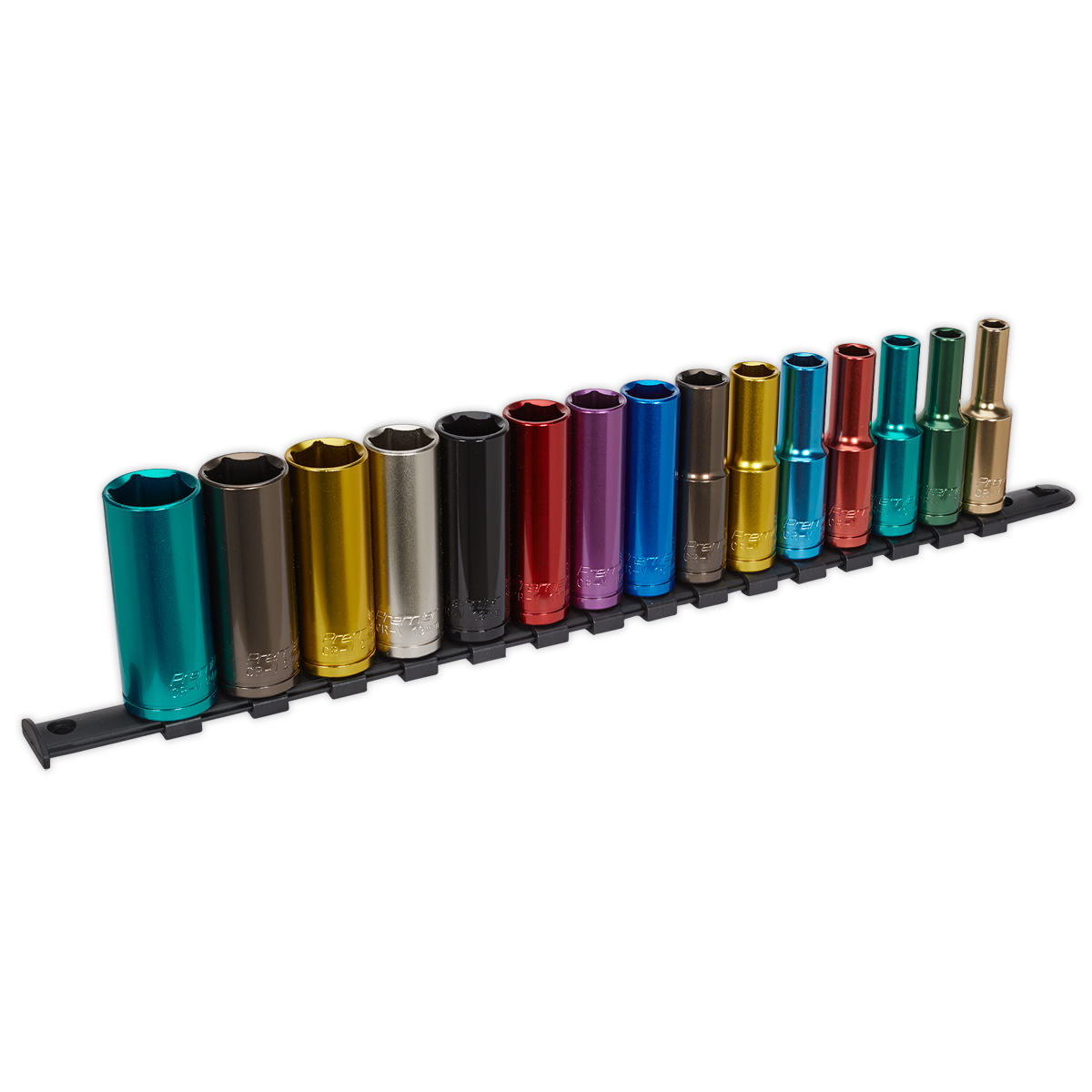 Sealey Multi-Coloured Socket Set 15pc 1/2"Sq Drive 6pt Deep WallDrive® Metric