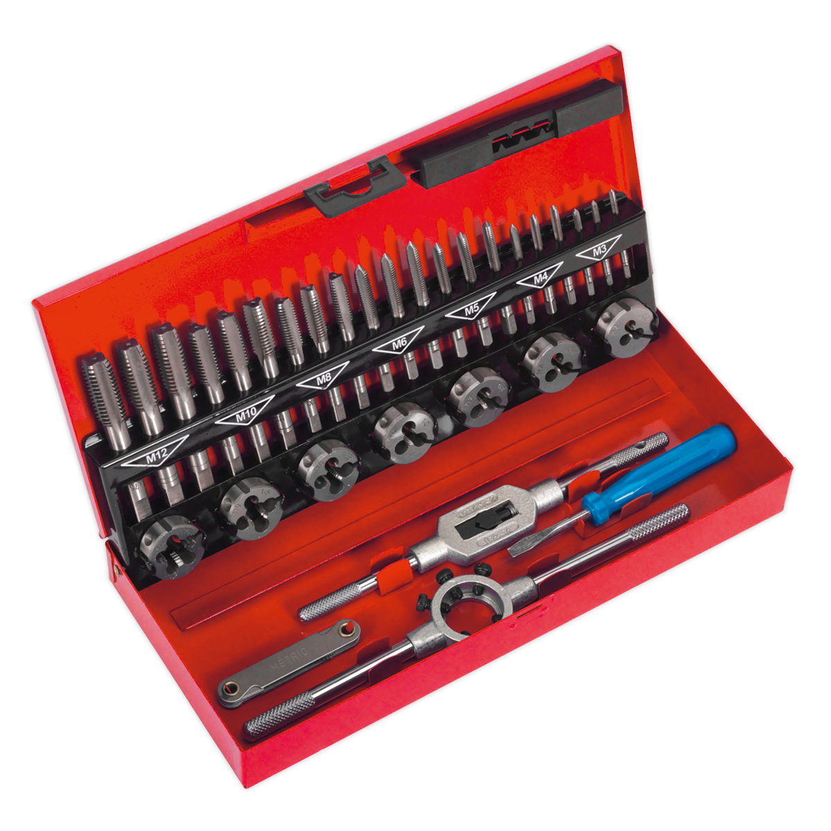 Sealey Tap & Die Set 32pc Split Dies Metric