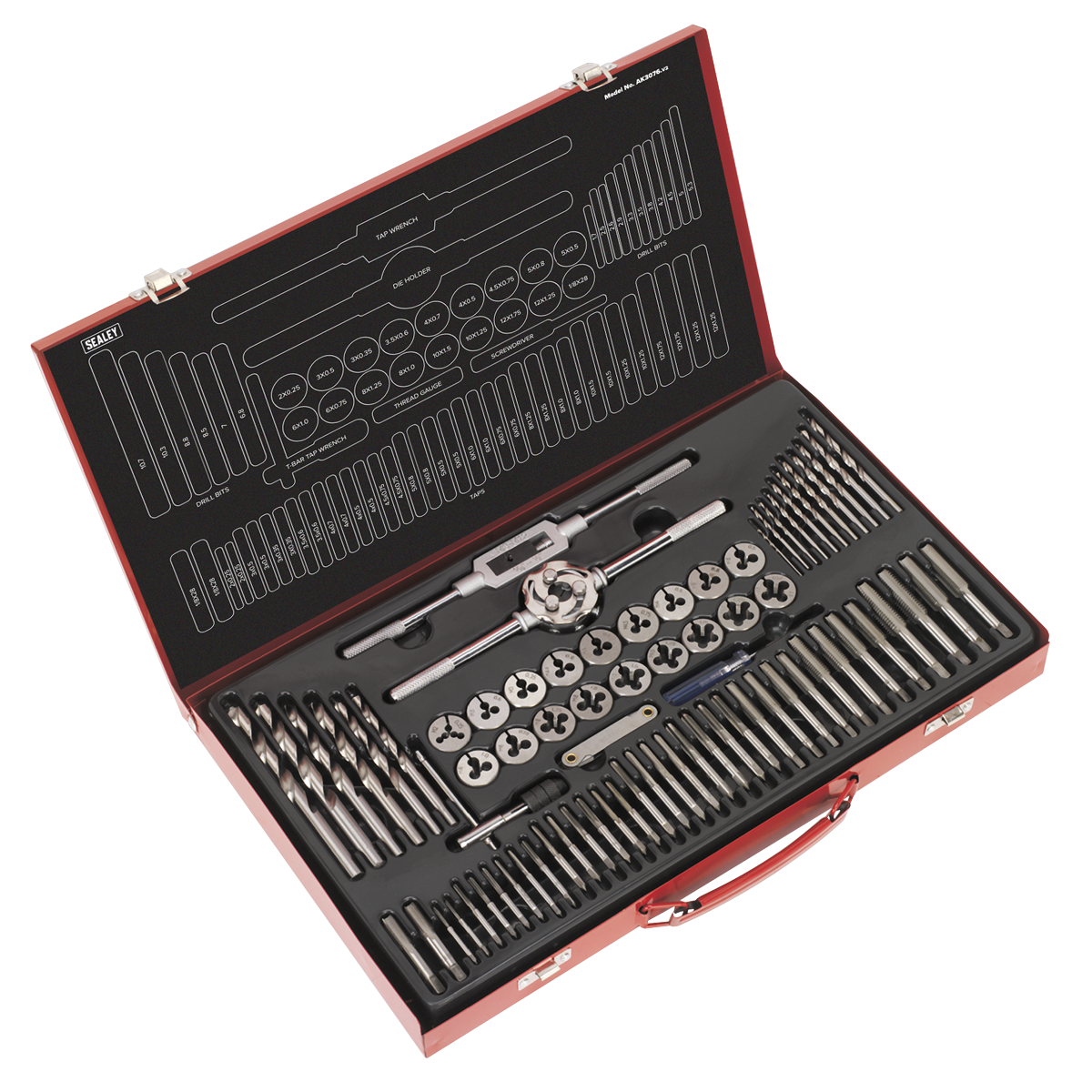 Sealey Tap & Die Set 76pc Split Dies Metric