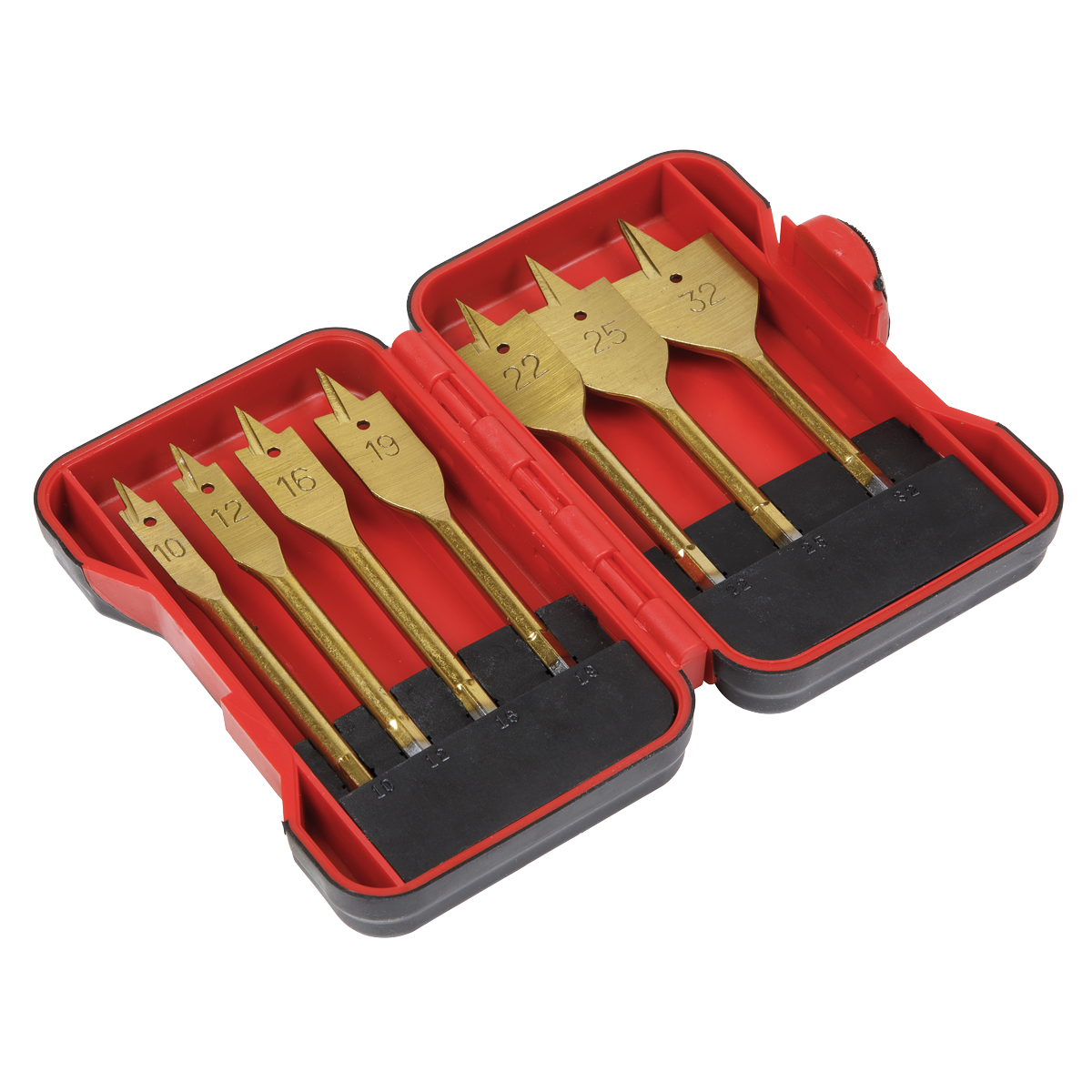 Sealey Flat Wood Drill Bit Set 7pc 1/4"Hex Shank