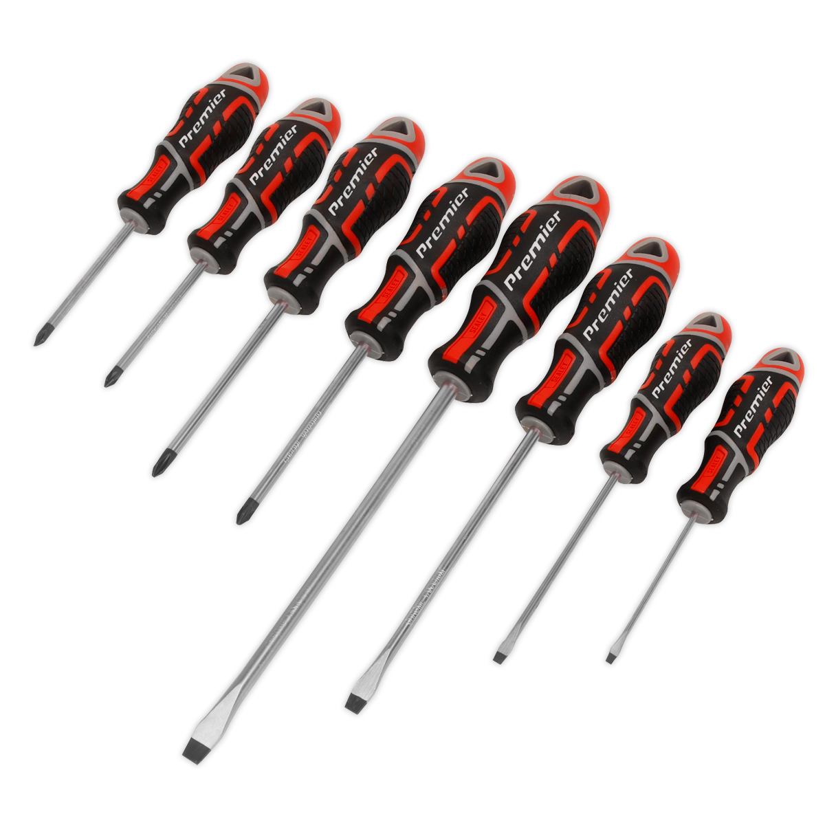 Sealey Screwdriver Set 8pc GripMAX® - Red