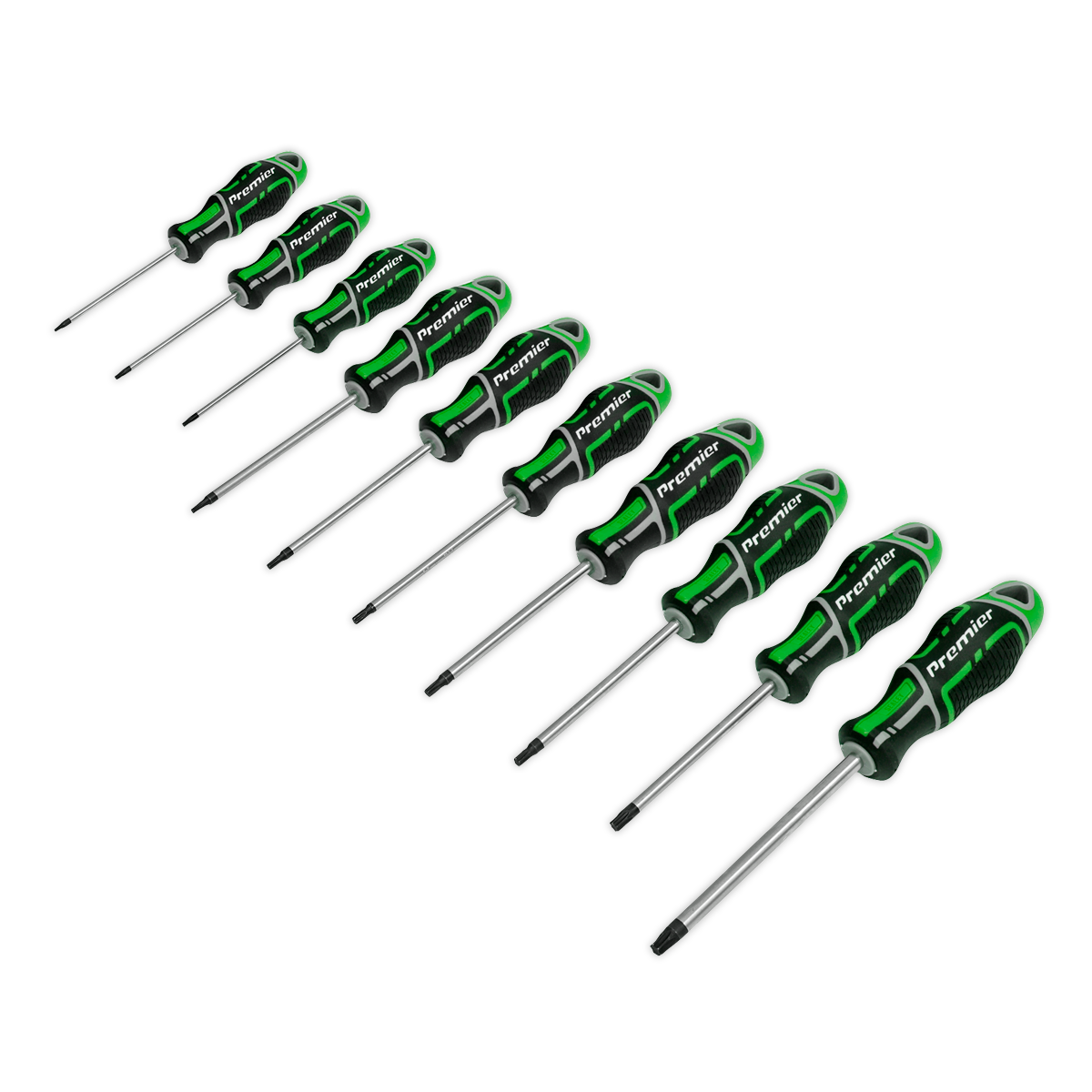 Sealey Screwdriver Set 10pc TRX-Star* GripMAX® - Hi-Vis Green