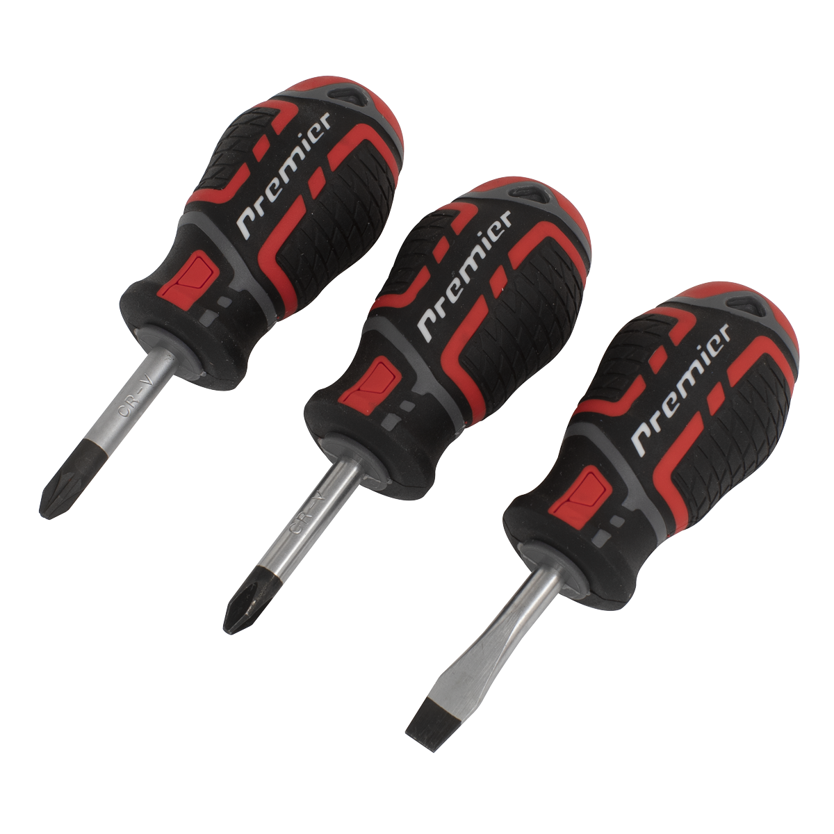 Sealey Screwdriver Set 3pc GripMAX® Stubby