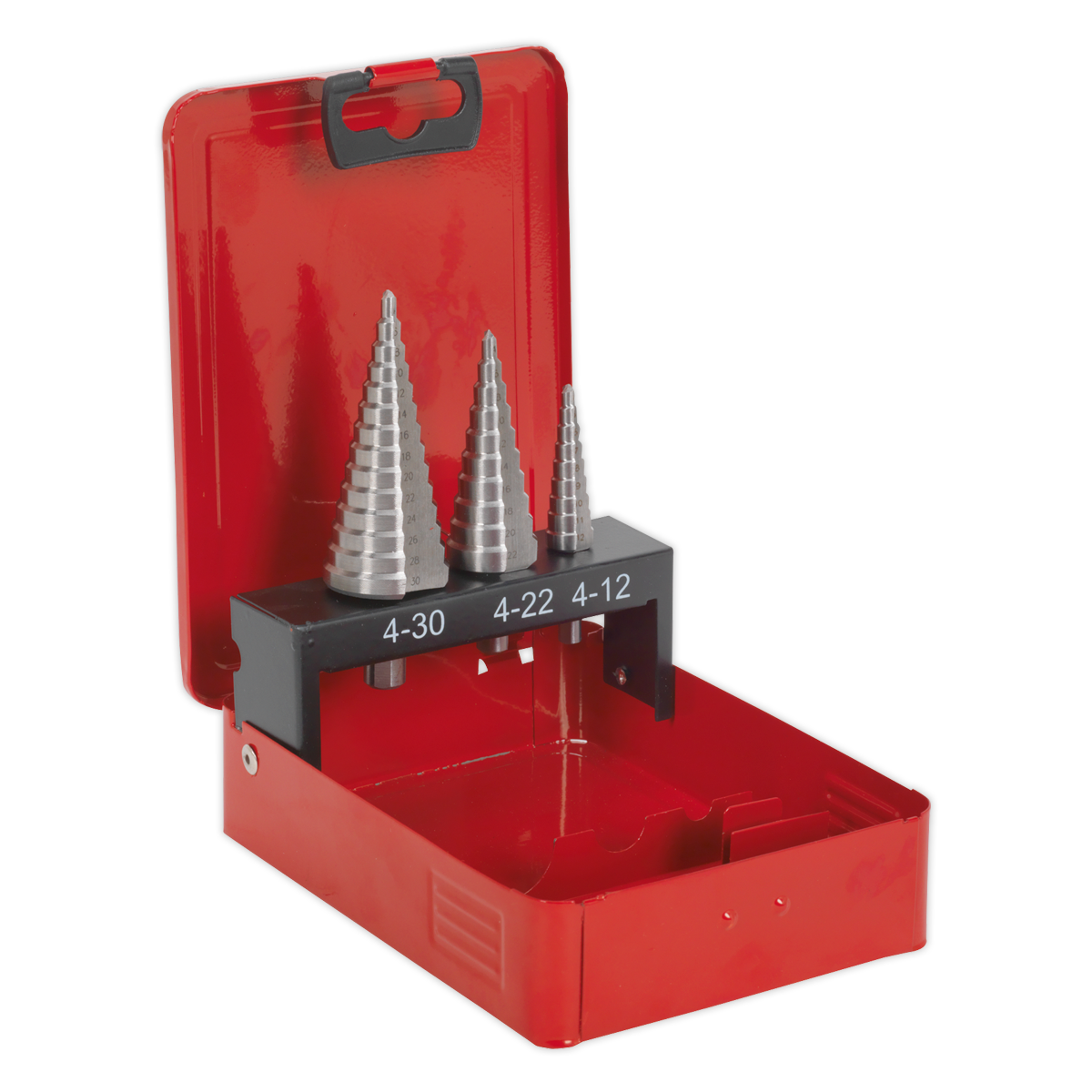 Sealey HSS M2 Step Drill Bit Set 3pc Double Flute