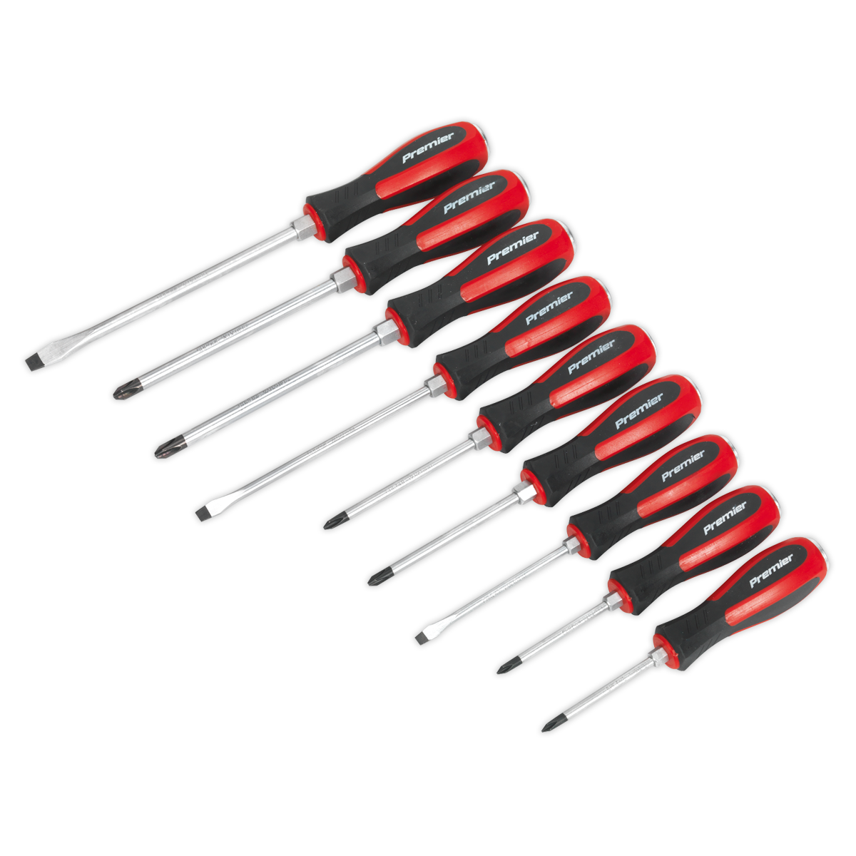 Sealey Screwdriver Set 9pc Hammer-Thru