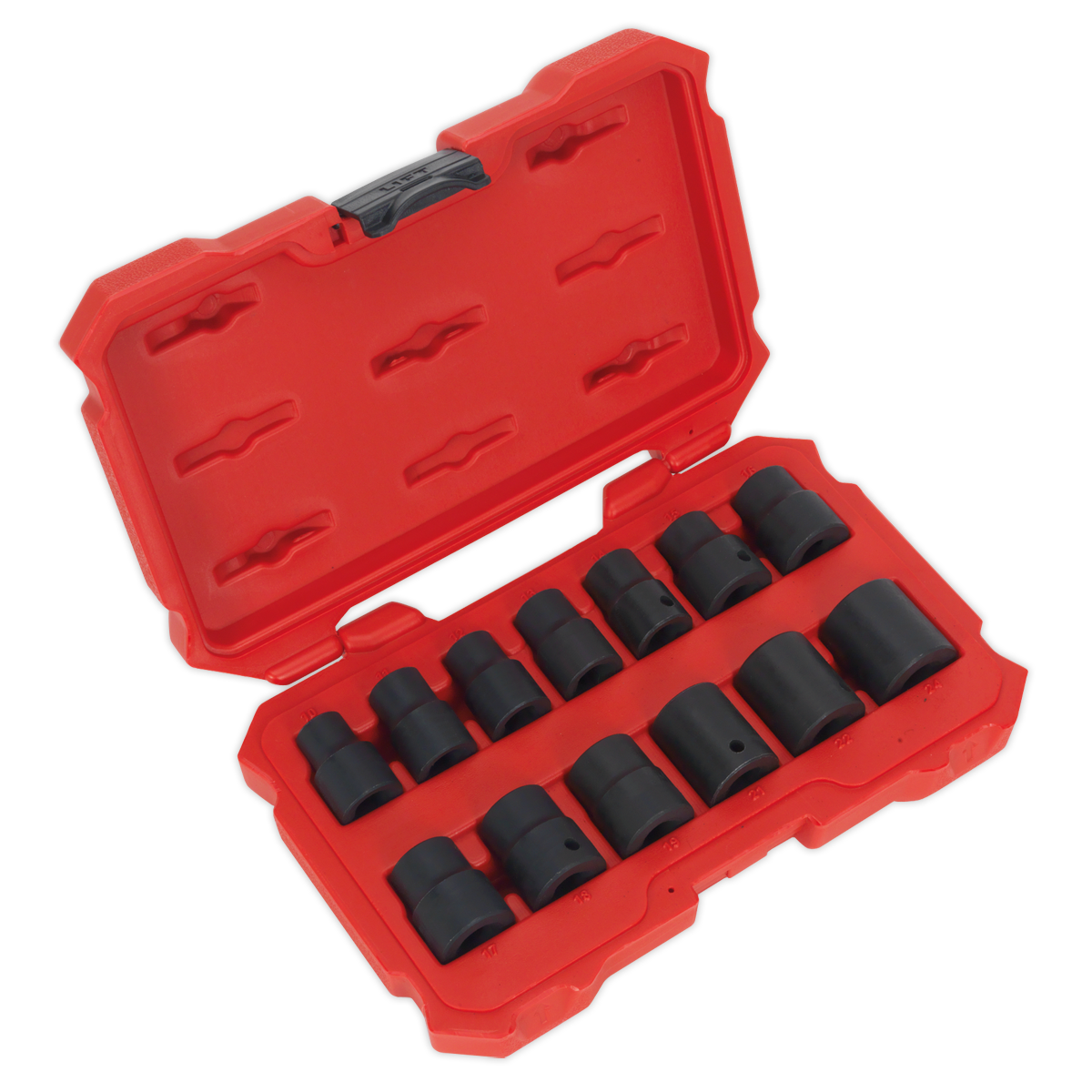 Sealey Impact Socket Set 13pc 1/2"Sq Drive Lock-On 6pt Metric