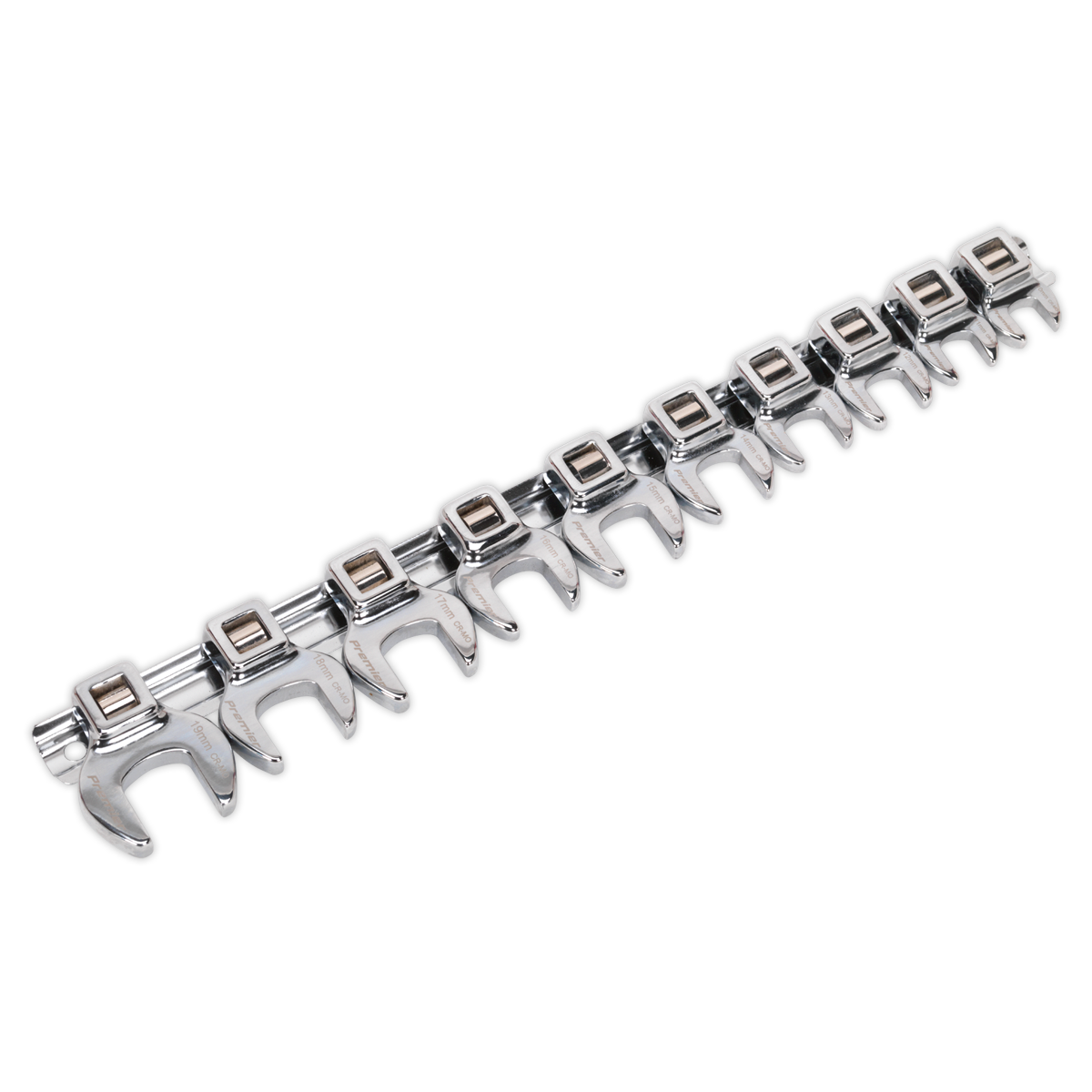 Sealey Crow's Foot Open-End Spanner Set 10pc 3/8"Sq Drive Metric AK5989