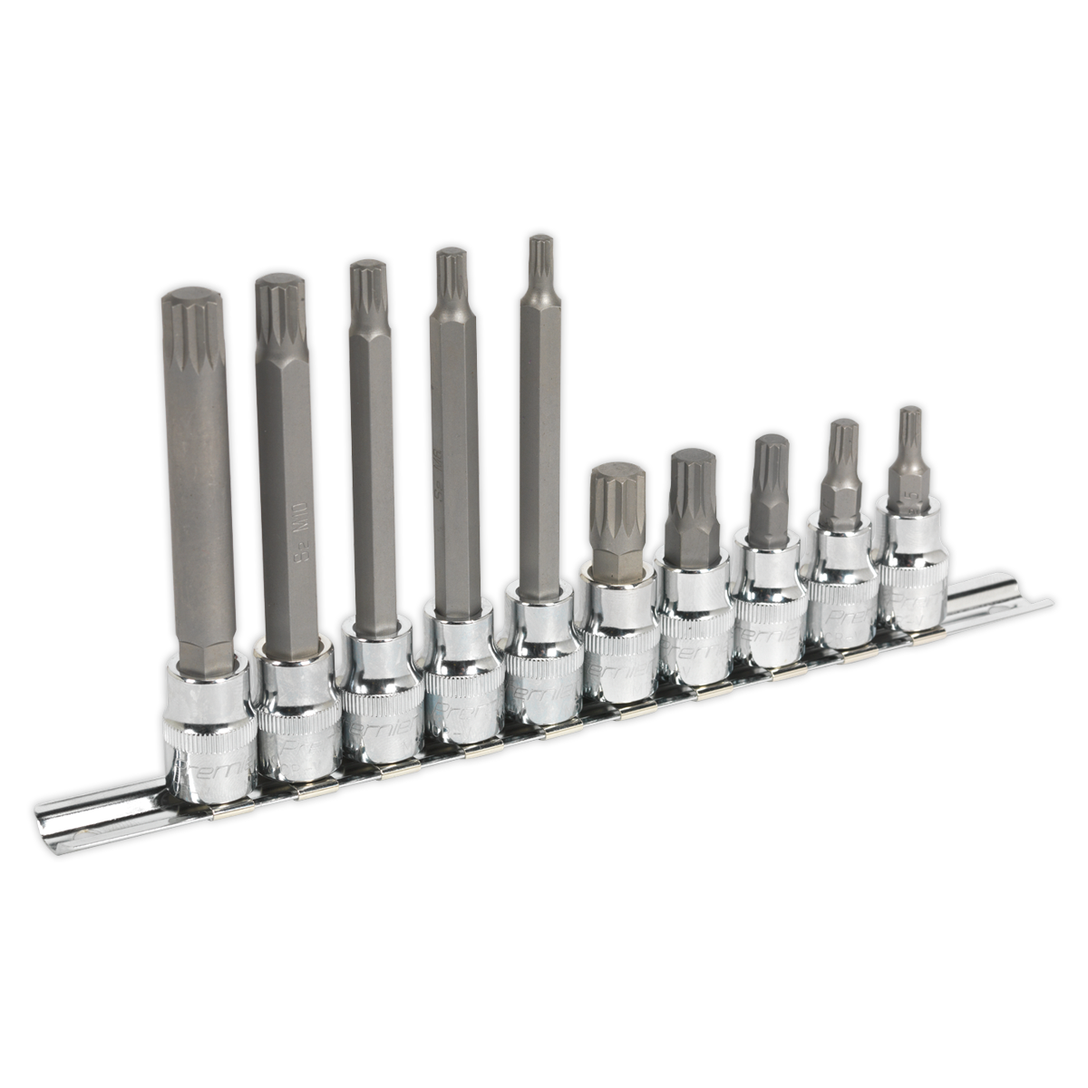 Sealey Spline Socket Bit Set 10pc 3/8"Sq Drive