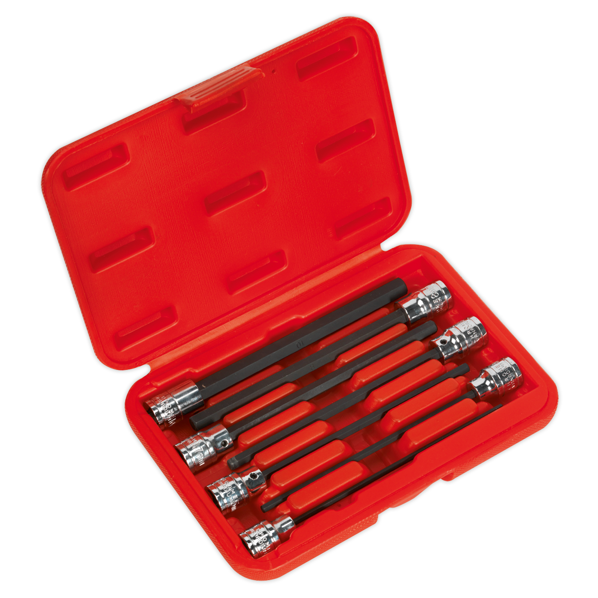 Sealey Hex Socket Bit Set 7pc 3/8"Sq Drive 150mm Metric