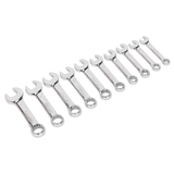 Sealey Combination Spanner Set 10pc Stubby Metric AK633