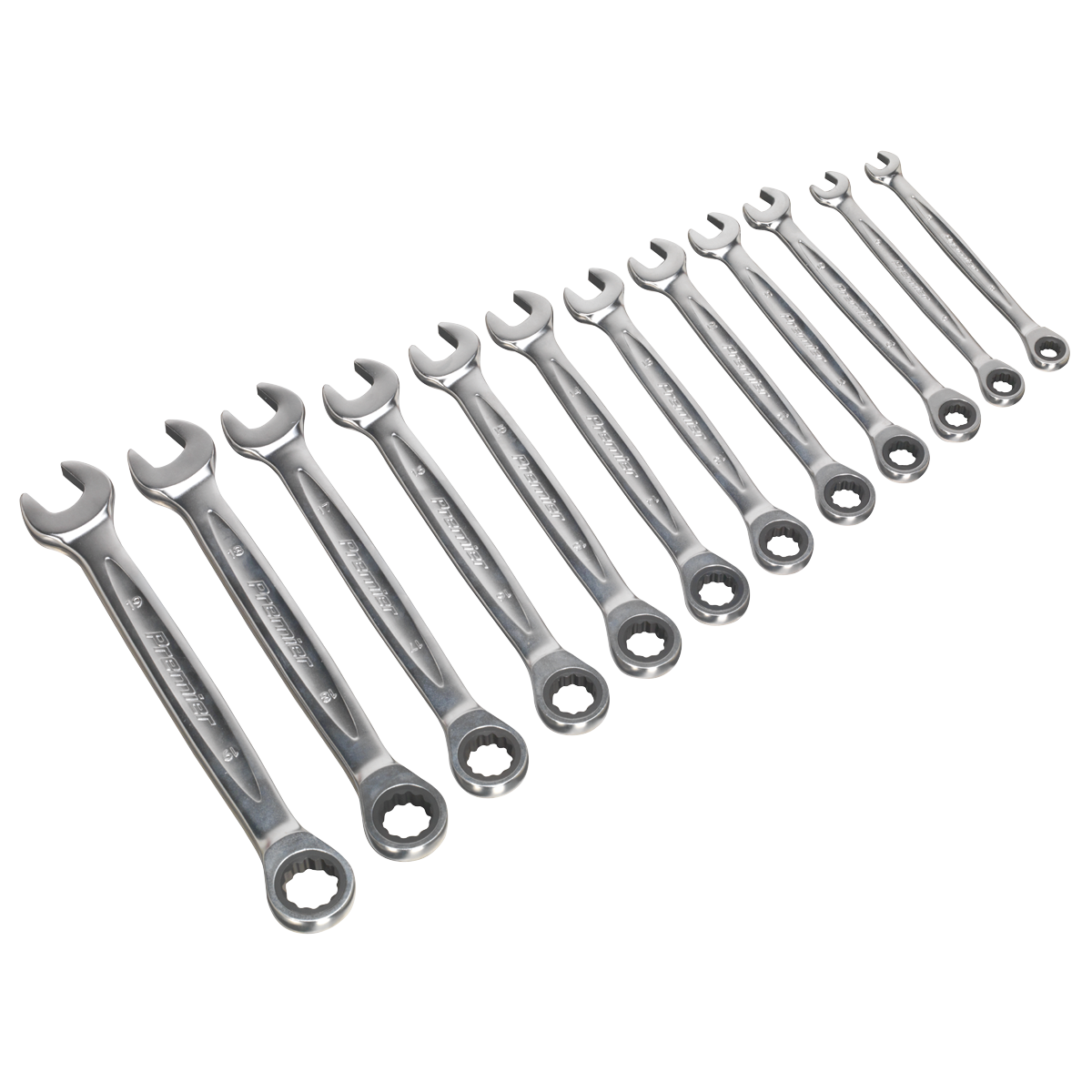 Sealey Ratchet Combination Spanner Set 12pc Metric Platinum Series