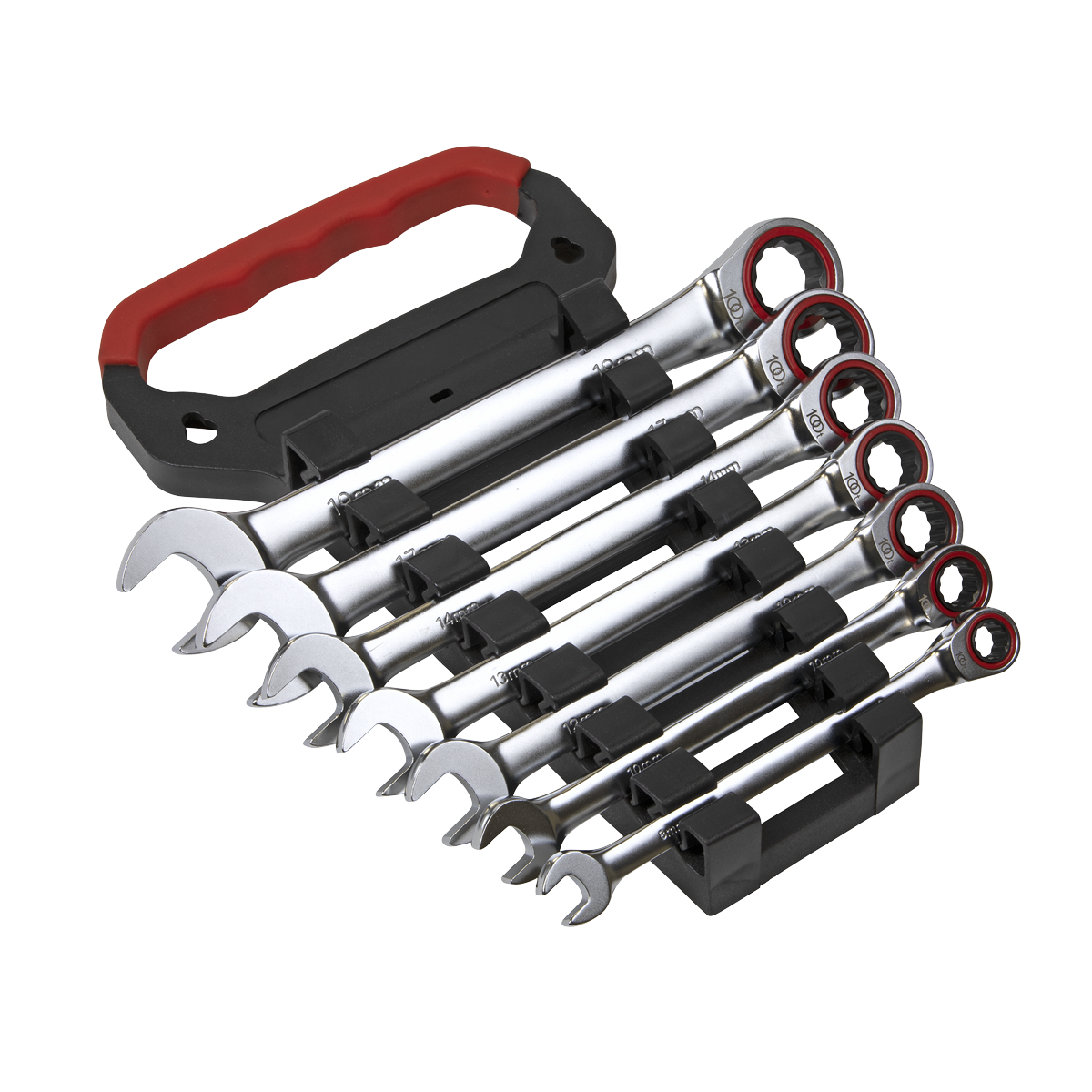 Sealey Ratchet Combination Spanner Set 7pc Metric Platinum Series