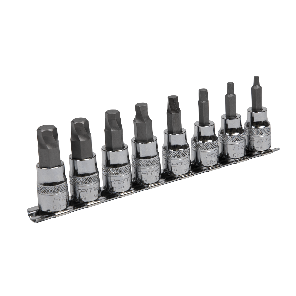 Sealey Hex Socket Bit Set Lock-On 8pc 3/8"Sq Drive Metric