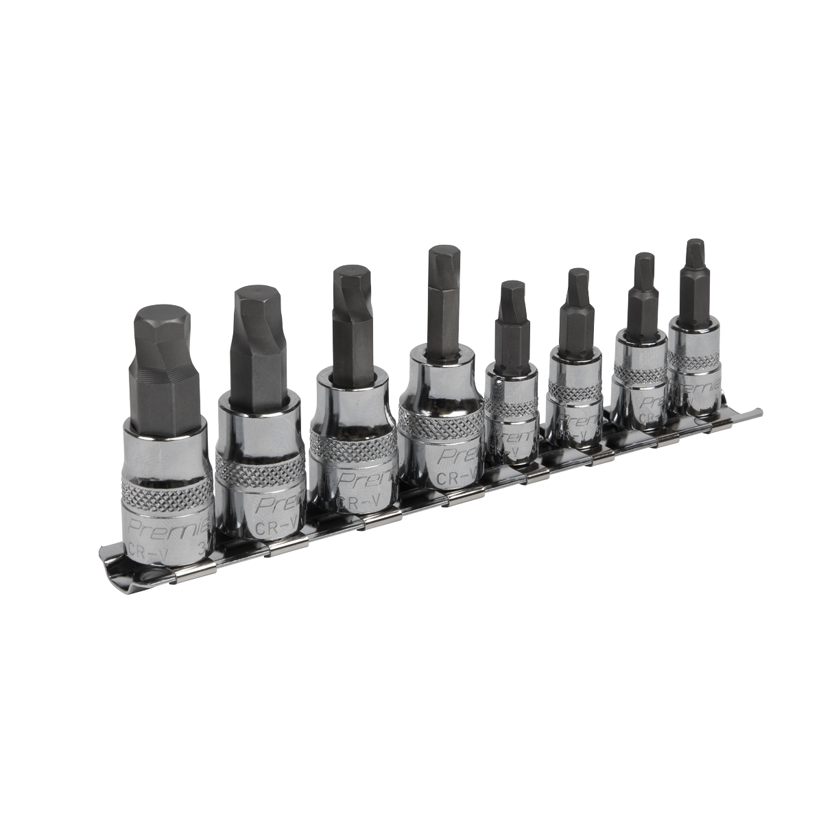 Sealey Hex Socket Bit Set Lock-On 8pc 1/4" & 3/8"Sq Drive - Imperial