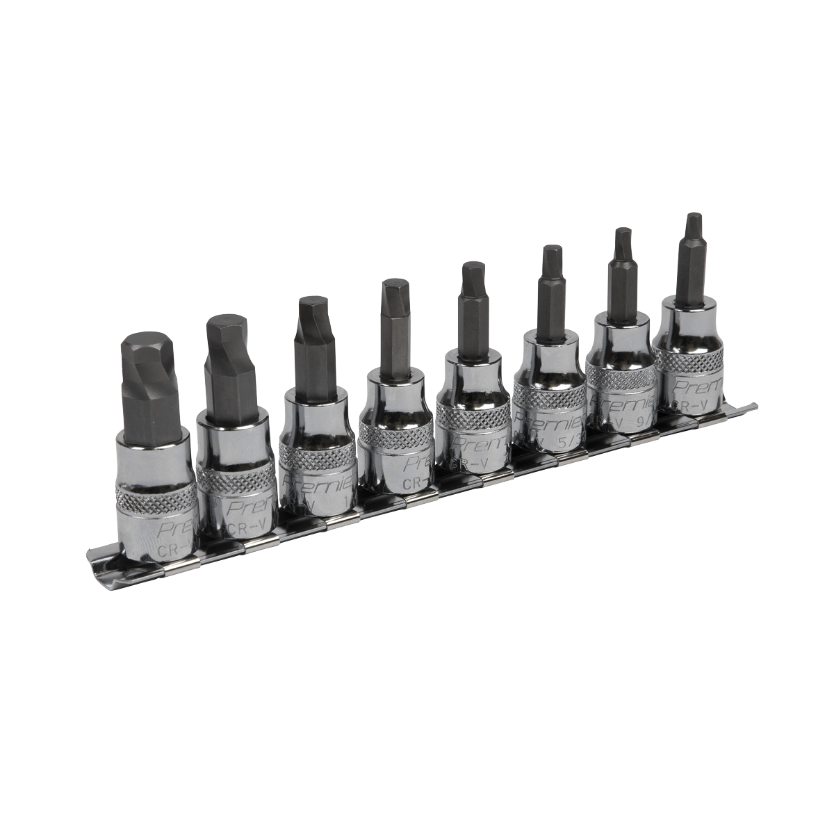 Sealey Hex Socket Bit Set Lock-On 8pc 3/8"Sq Drive - Imperial