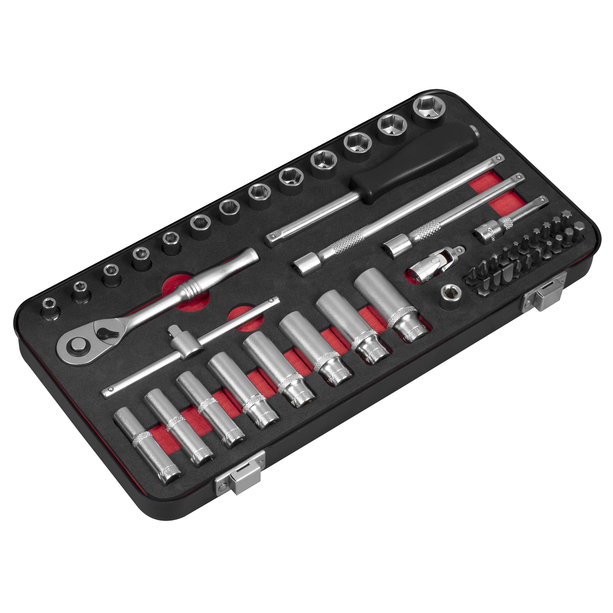 Sealey Socket Set 49pc 1/4"Sq Drive Premier Platinum Series