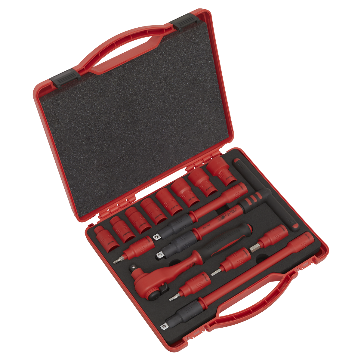 Sealey Insulated Socket Set 16pc 3/8"Sq Drive 6pt WallDrive® VDE Approved