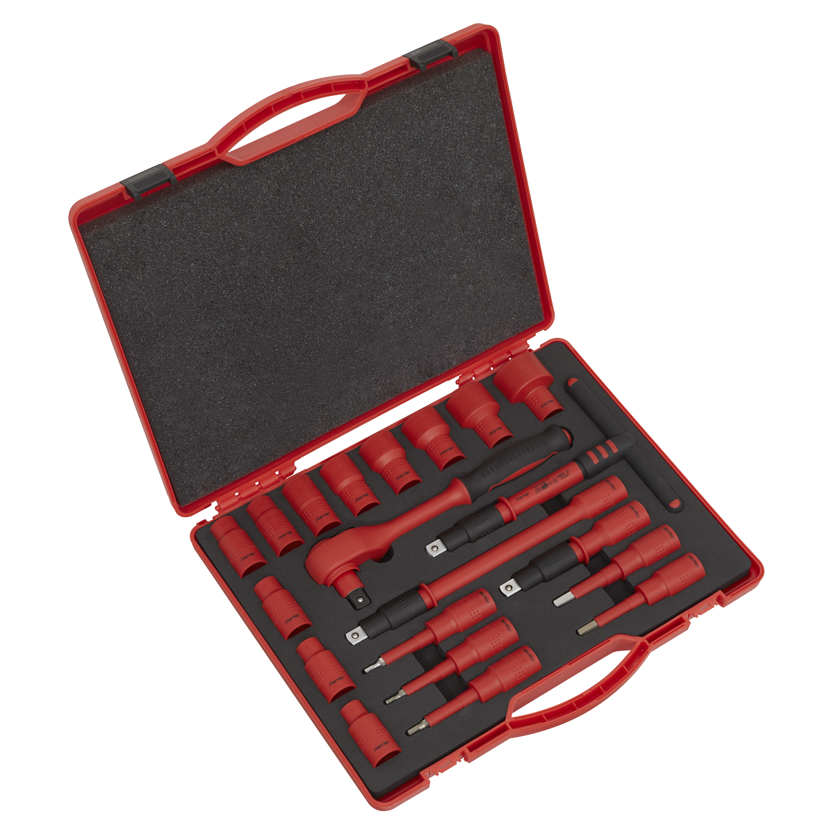 Sealey Insulated Socket Set 20pc 1/2"Sq Drive WallDrive® VDE Approved