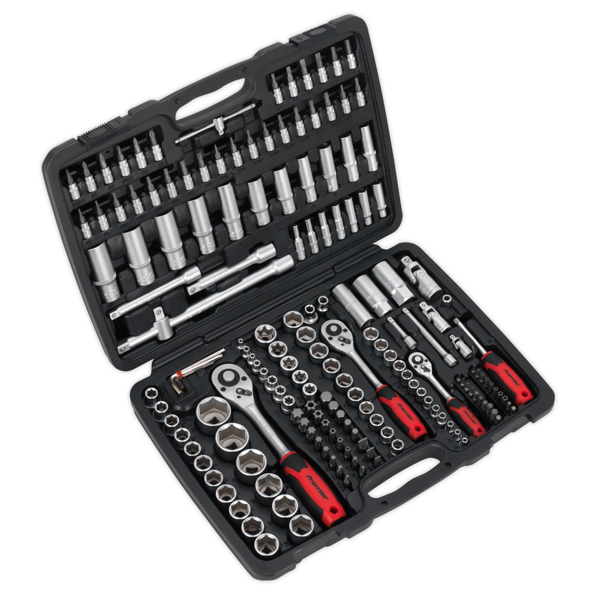 Sealey Socket Set 172pc 1/4", 3/8" & 1/2"Sq Drive 6pt WallDrive® Metric