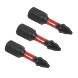 Sealey Pozi #1 Impact Power Tool Bits 25mm - 3pc