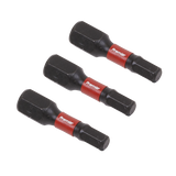Sealey Hex 4mm Impact Power Tool Bits 25mm - 3pc