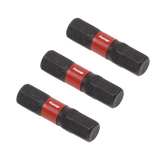 Sealey Hex 6mm Impact Power Tool Bits 25mm - 3pc