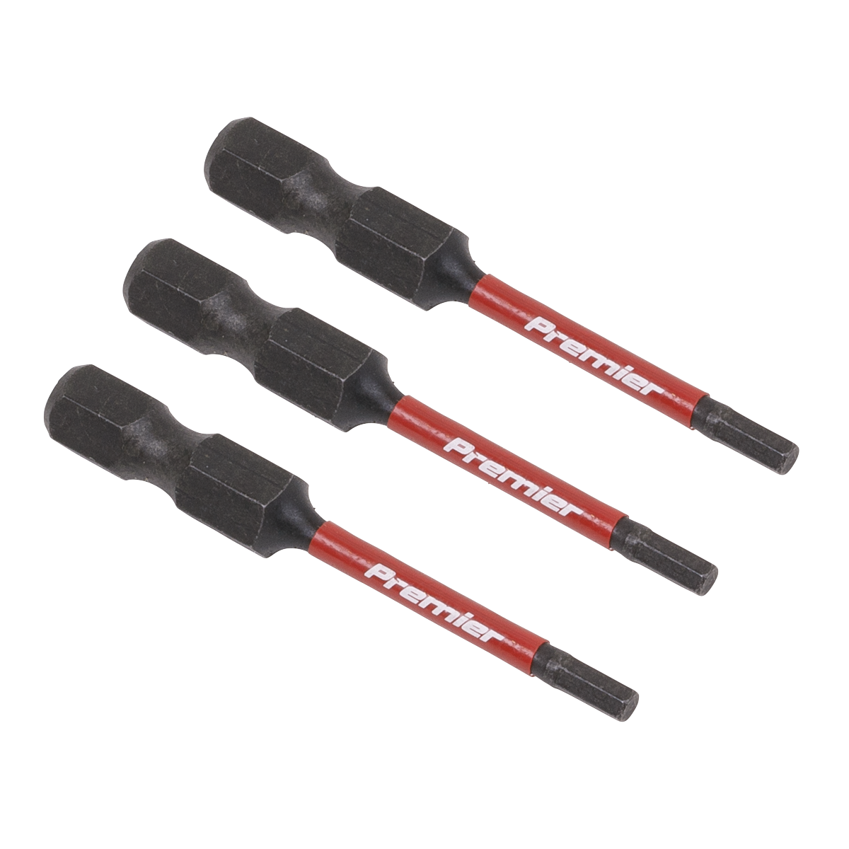 Sealey Hex 2.5mm Impact Power Tool Bits 50mm - 3pc