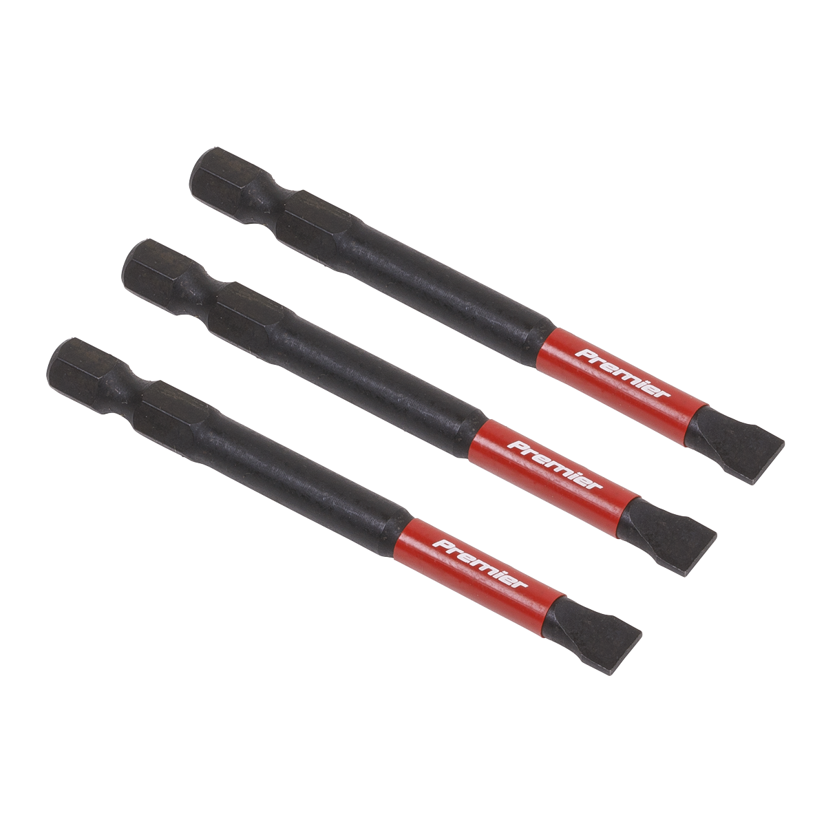 Sealey Slotted 6.5mm Impact Power Tool Bits 75mm - 3pc