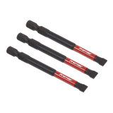 Sealey Slotted 6.5mm Impact Power Tool Bits 75mm - 3pc